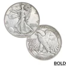 90% Silver - $0.50 FV Liberty Walking Half Dollars Circulated/Junk